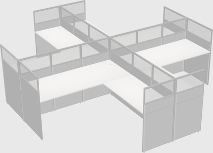 Shared l-shaped cubicles