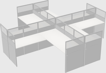 Shared l-shaped cubicles