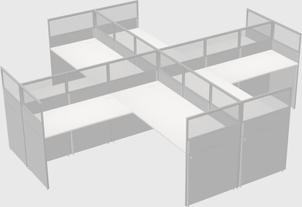 Shared l-shaped cubicles
