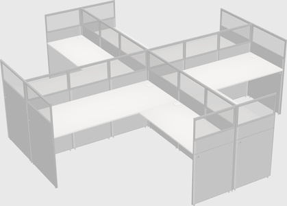 Shared l-shaped cubicles