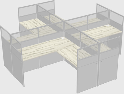 Shared l-shaped cubicles