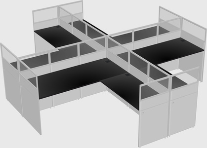 Shared l-shaped cubicles