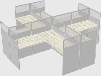 Shared l-shaped cubicles