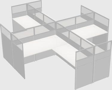 Shared l-shaped cubicles