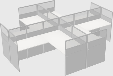 Shared l-shaped cubicles
