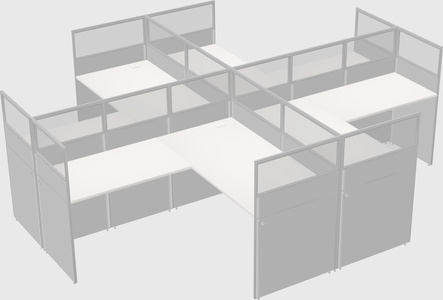 Shared l-shaped cubicles