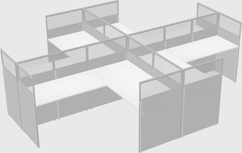 Shared l-shaped cubicles