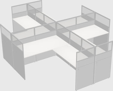 Shared l-shaped cubicles