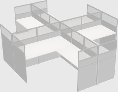 Shared l-shaped cubicles
