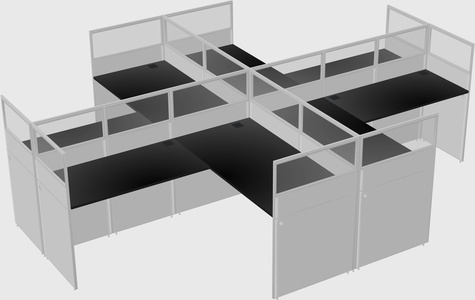 Shared l-shaped cubicles