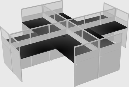 Shared l-shaped cubicles