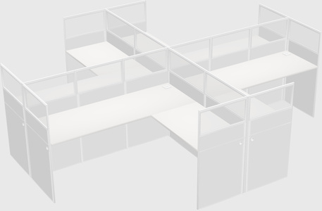 Shared l-shaped cubicles