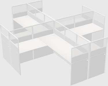 Shared l-shaped cubicles