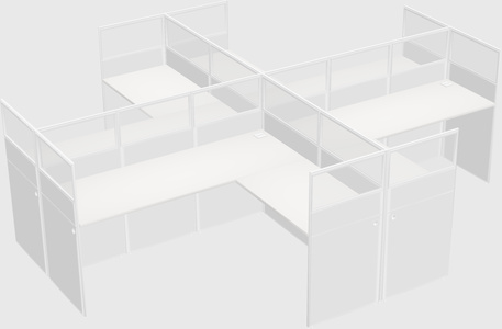 Shared l-shaped cubicles
