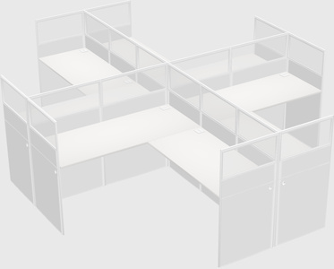 Shared l-shaped cubicles