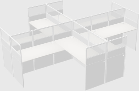 Shared l-shaped cubicles