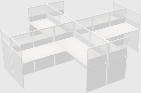 Shared l-shaped cubicles