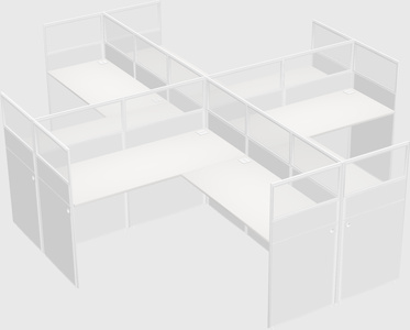 Shared l-shaped cubicles