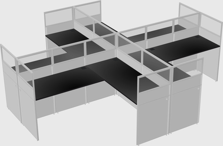 Shared l-shaped cubicles
