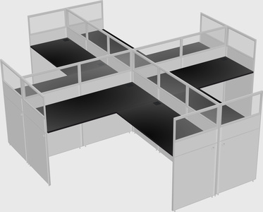 Shared l-shaped cubicles