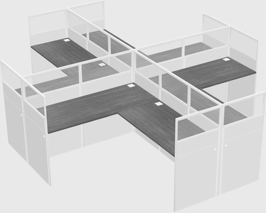 Shared l-shaped cubicles