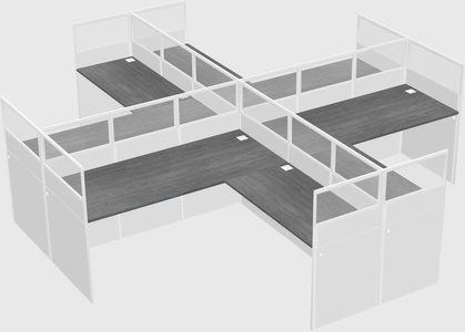 Shared l-shaped cubicles