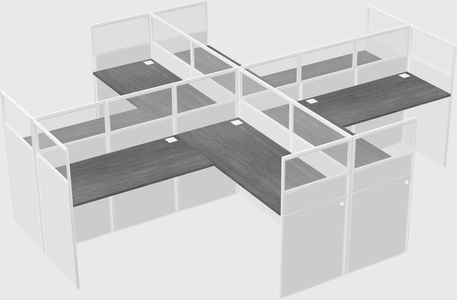 Shared l-shaped cubicles