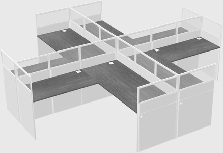 Shared l-shaped cubicles