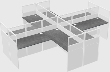 Shared l-shaped cubicles