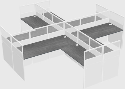 Shared l-shaped cubicles