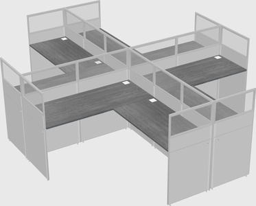 Shared l-shaped cubicles