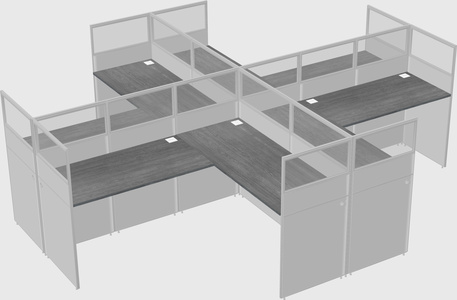 Shared l-shaped cubicles