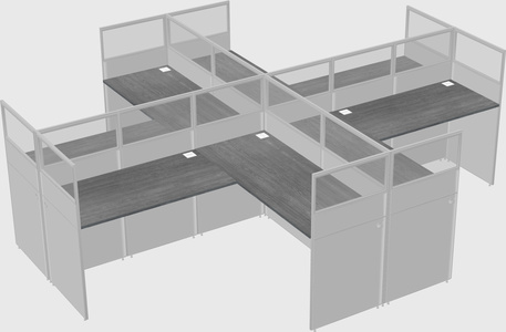 Shared l-shaped cubicles