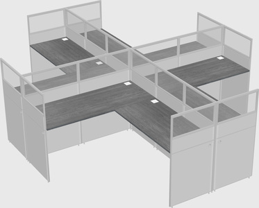 Shared l-shaped cubicles