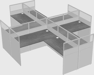 Shared l-shaped cubicles