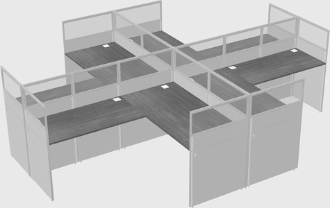 Shared l-shaped cubicles