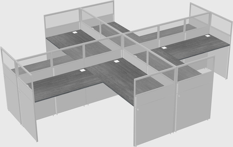 Shared l-shaped cubicles