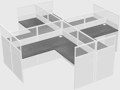 Shared l-shaped cubicles