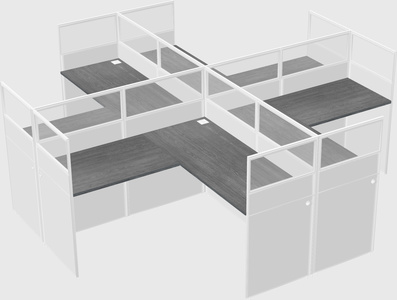 Shared l-shaped cubicles