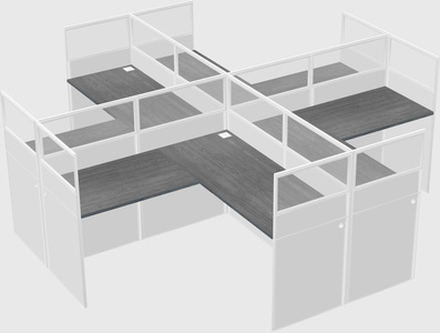 Shared l-shaped cubicles