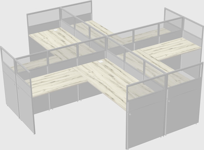 Shared l-shaped cubicles