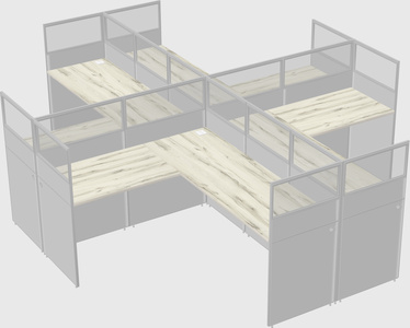 Shared l-shaped cubicles