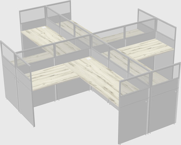 Shared l-shaped cubicles