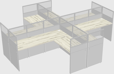Shared l-shaped cubicles