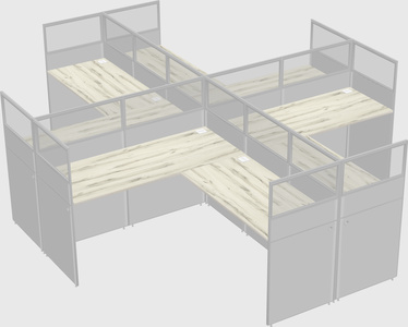 Shared l-shaped cubicles