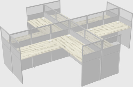 Shared l-shaped cubicles