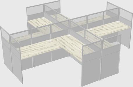 Shared l-shaped cubicles