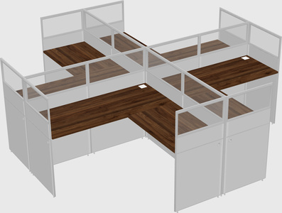 Shared l-shaped cubicles