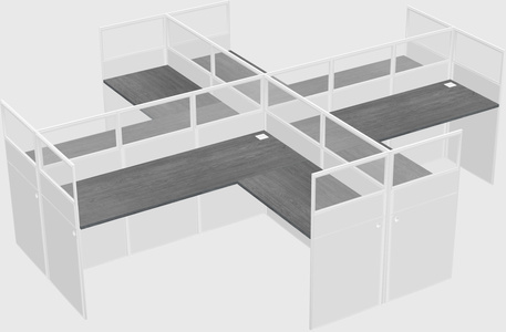 Shared l-shaped cubicles