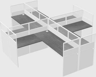 Shared l-shaped cubicles